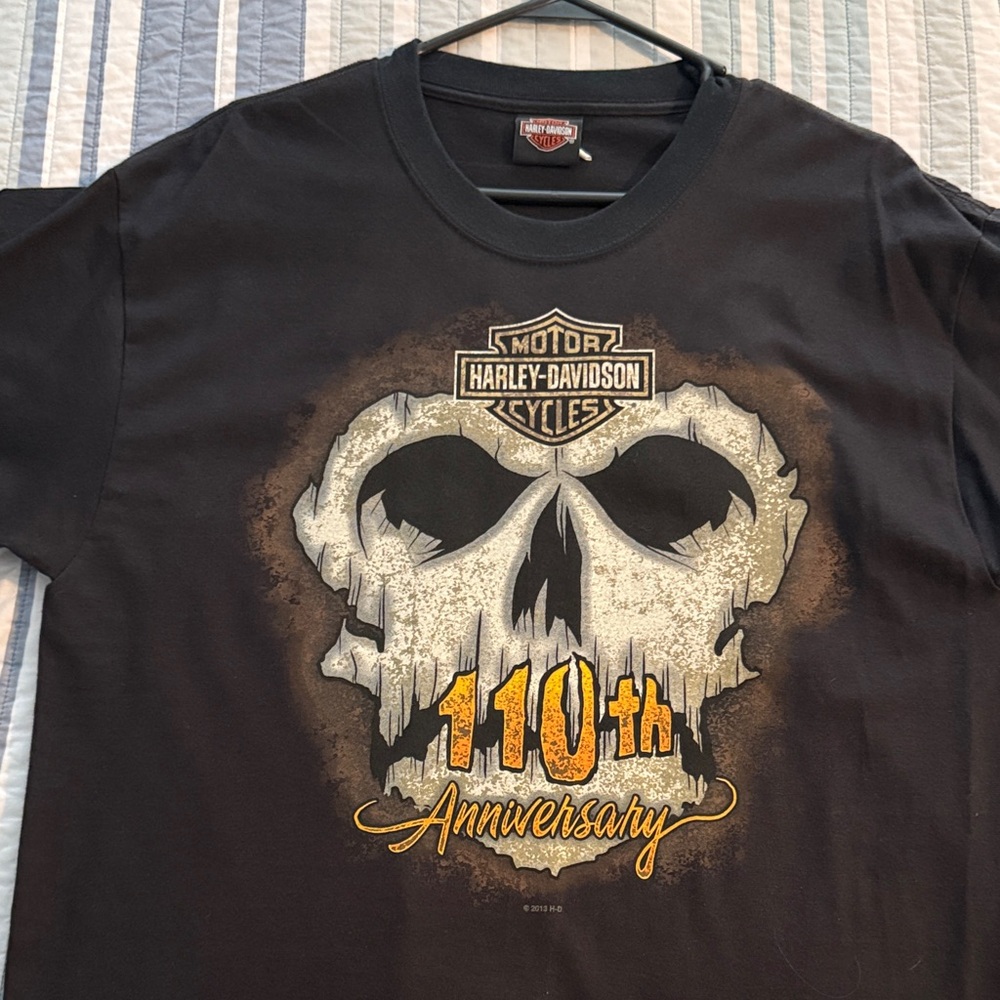 Harley-Davidson Black and Gold 110th Anniversary Tee